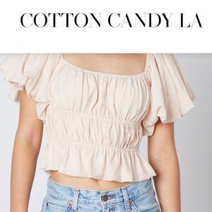 Cotton Candy LA Women's Cream Ruffle Top
